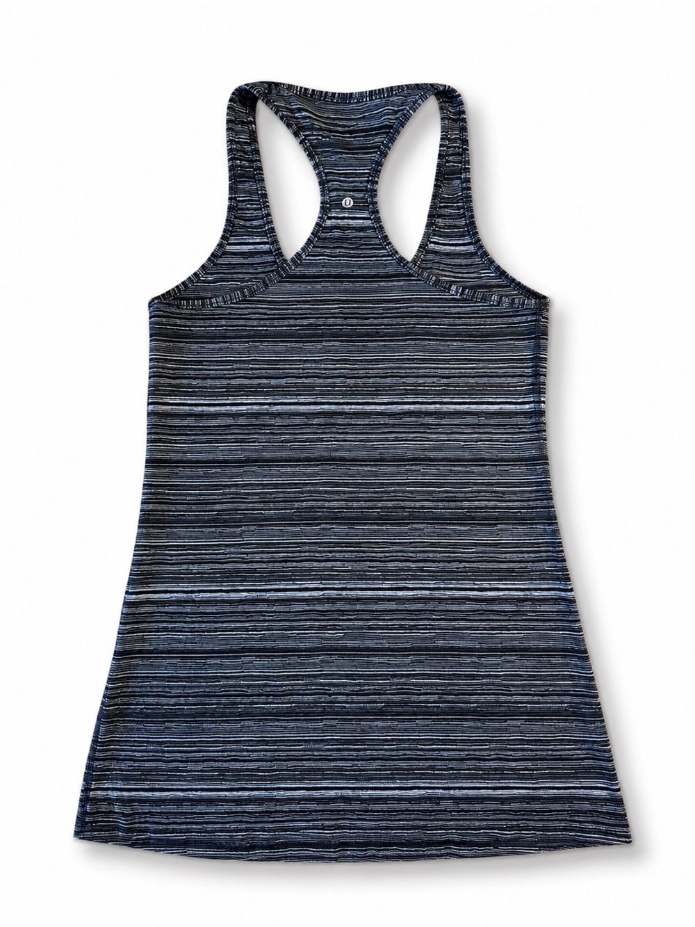 lululemon Racerback Tank Top Black Gray White Micro Stripe Size 4 Small